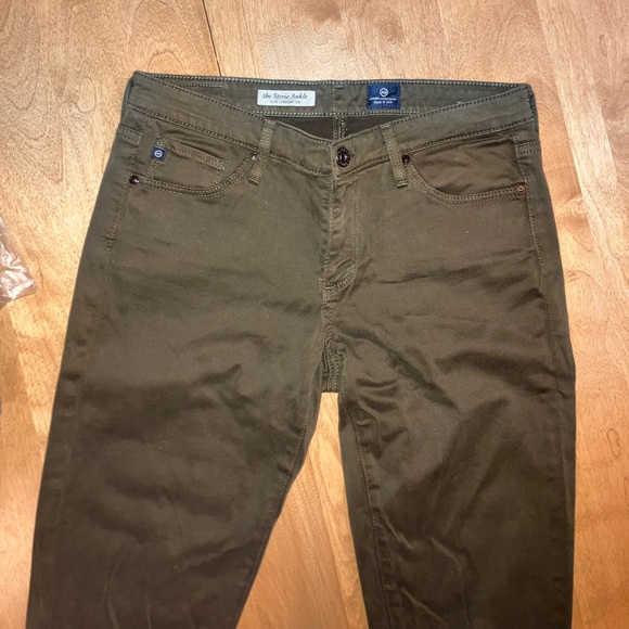AG Adriano Goldschmied Green Stevie Slim Ankle Pants - Picture 2 of 6